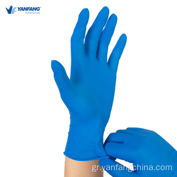 Ιατρική μπλε εξέταση γάντια νιτρίλιο μίας χρήσης